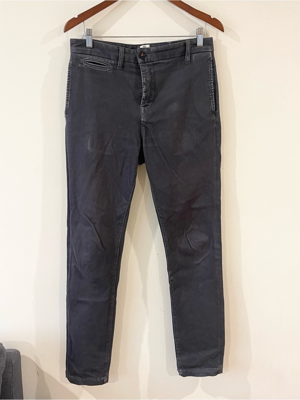 Kato Men's The Axe Slim Chino Pants in Charcoal Gray size 30